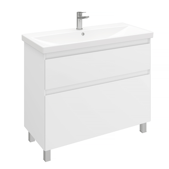 Напольная тумба Laparet Vitrum 100 белый матовый, LV-WFCAB-100-11