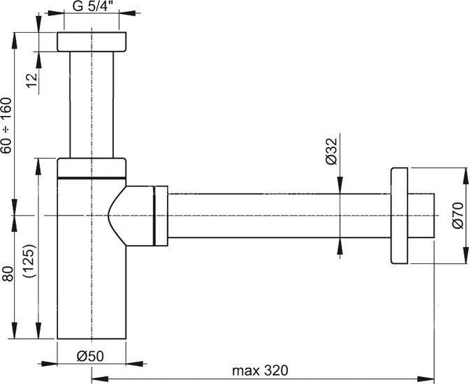 Сифон для умывальника Alcaplast Design A400
