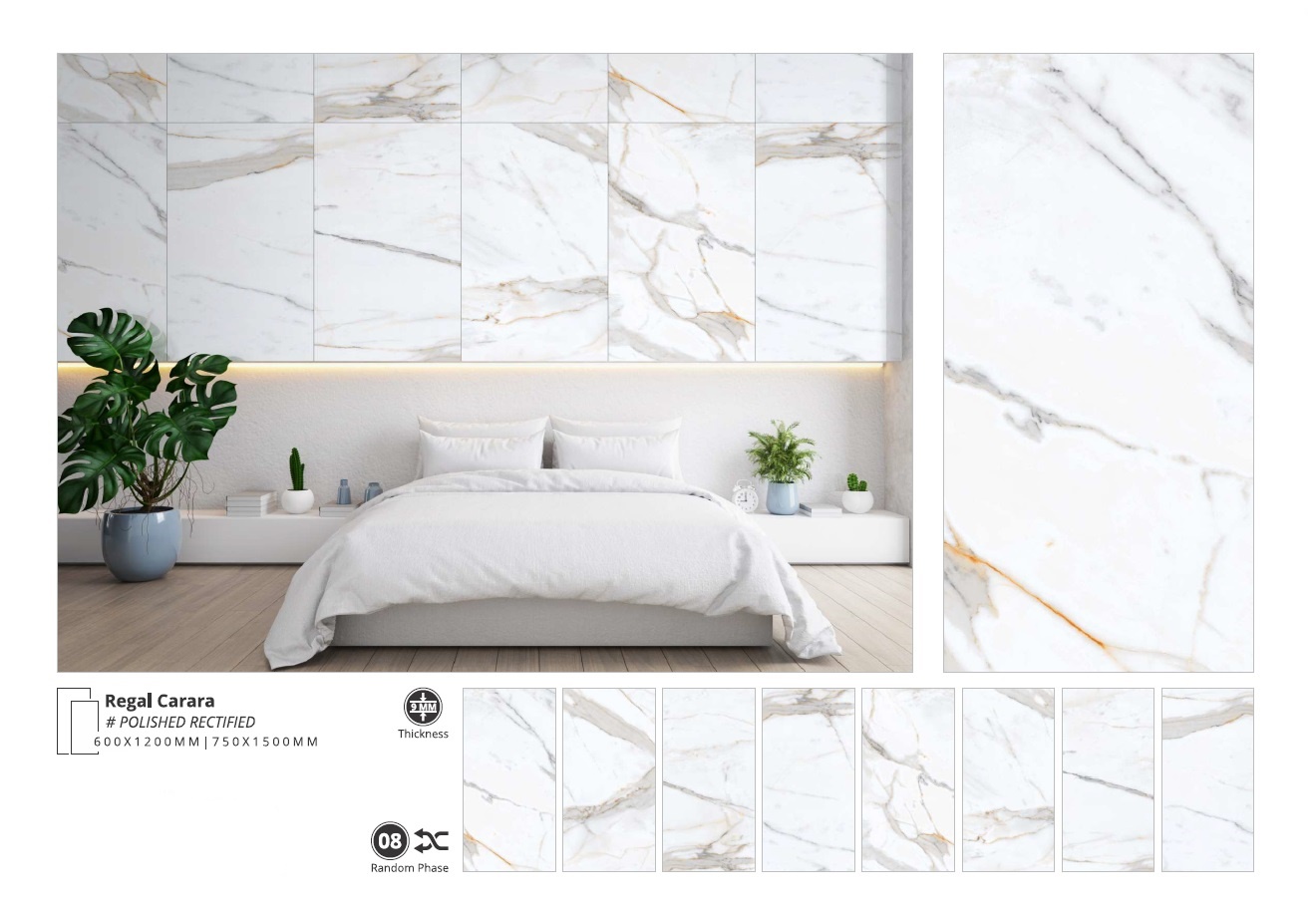 Керамогранит 600x1200 Farro Ceramics Regal Carara polished