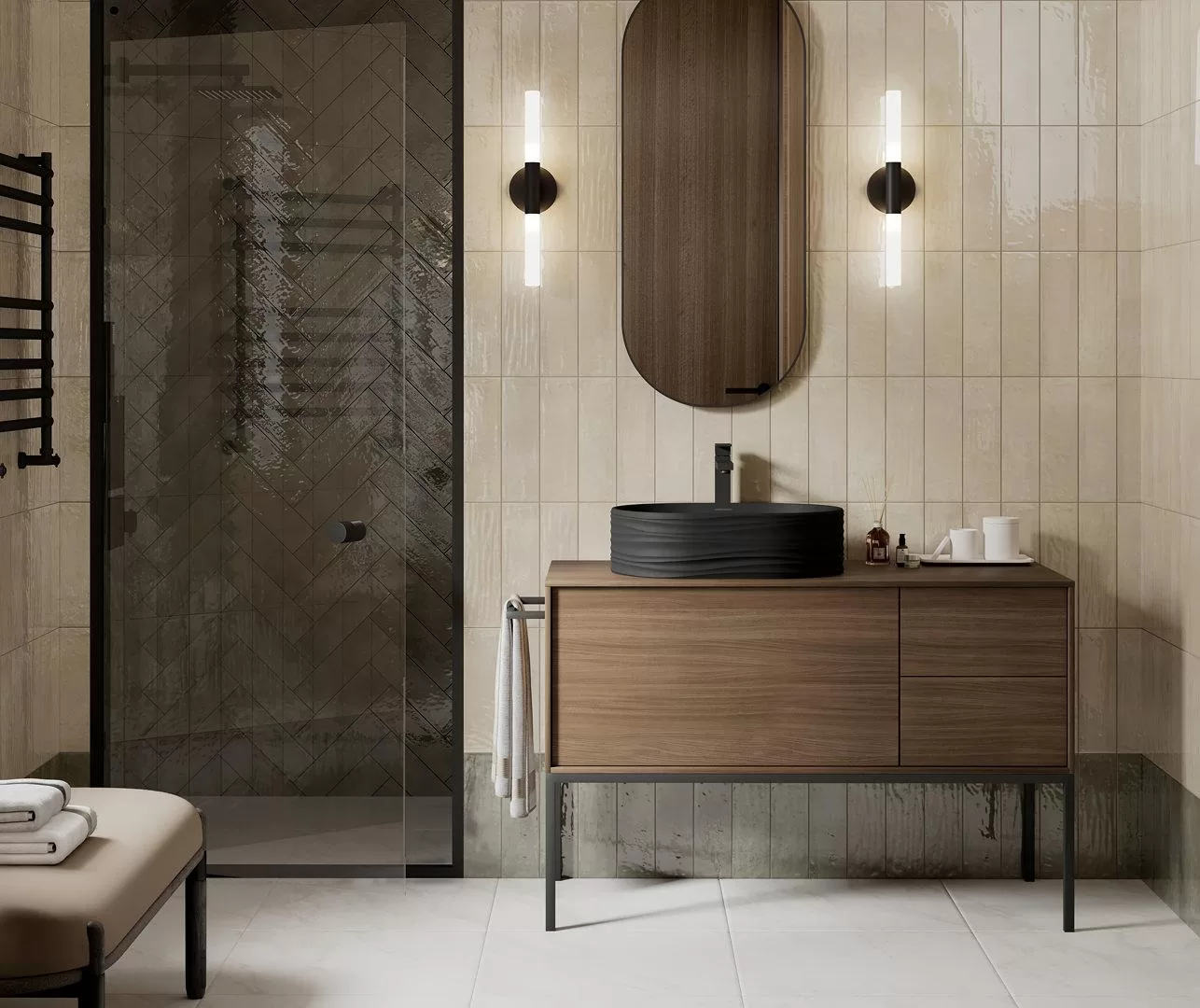 Керамическая плитка 85x285 Kerama Marazzi Тракай зеленый темный