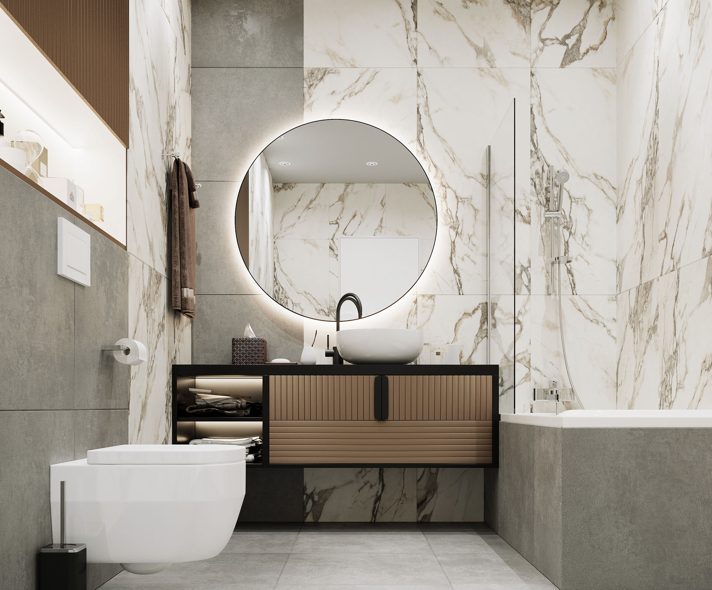 Керамогранит 600x600 Laparet Calacatta Bronze