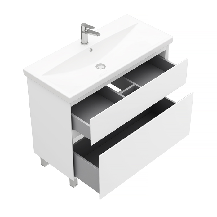 Напольная тумба Laparet Vitrum 100 белый матовый, LV-WFCAB-100-11