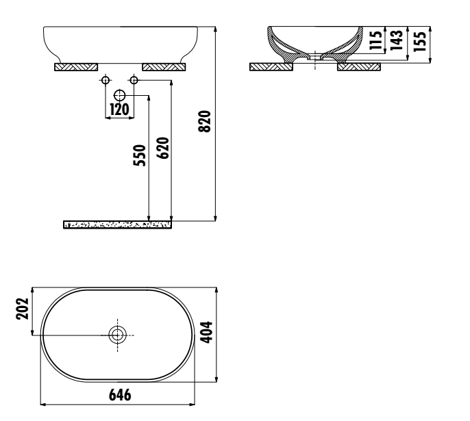 Умывальник Creavit Mina овальный 40x65 белый, MN165-00CB00E-0000