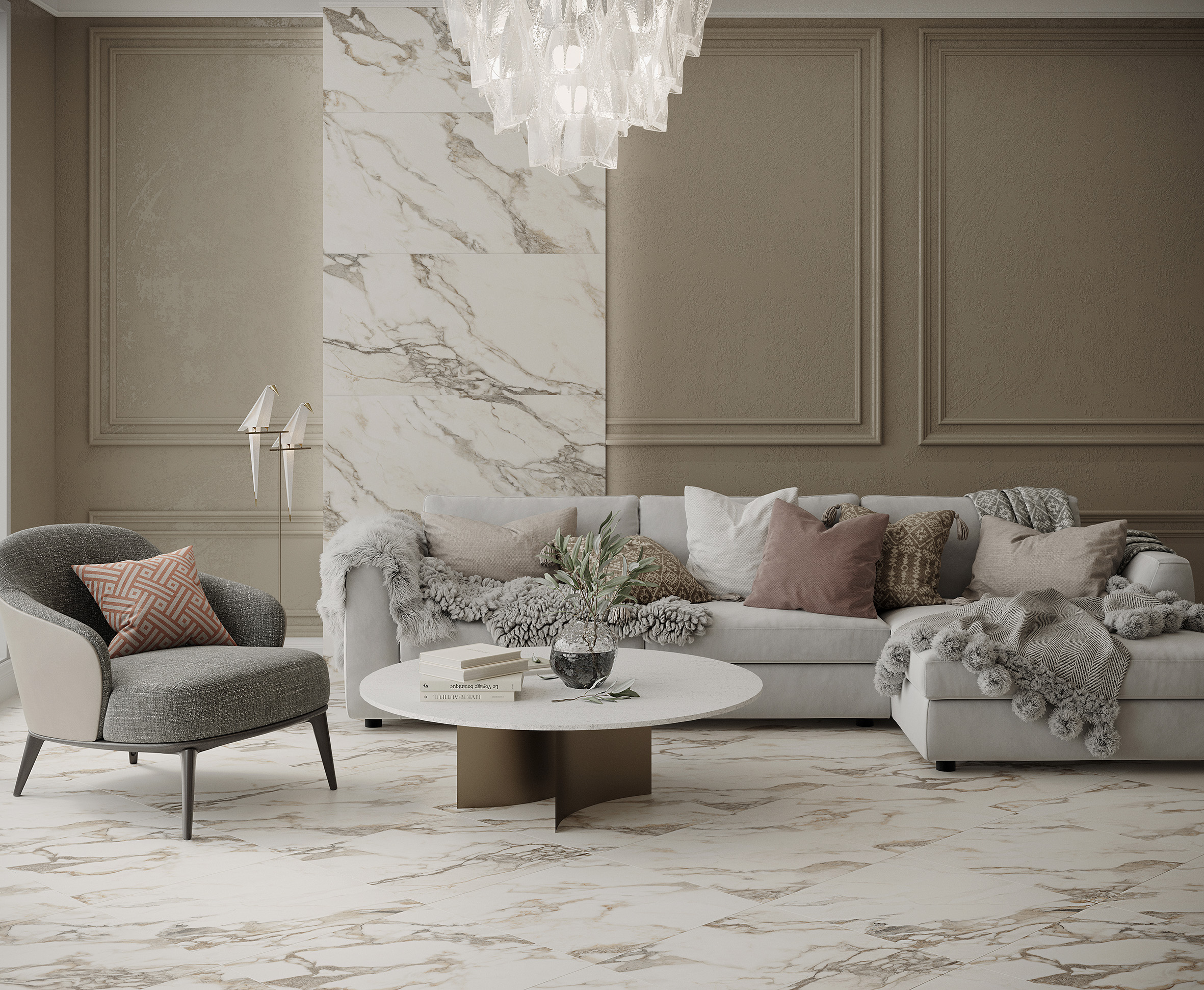 Керамогранит 600x600 Laparet Calacatta Bronze