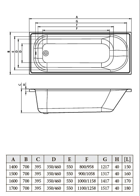Ванна акриловая Bonito Home Daisy 140x70 с ножками BH-DA-202-140/St