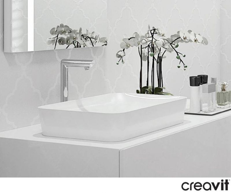 Умывальник Creavit Ultra прямоугольный 40x60 белый, UL060-00CB00E-0000